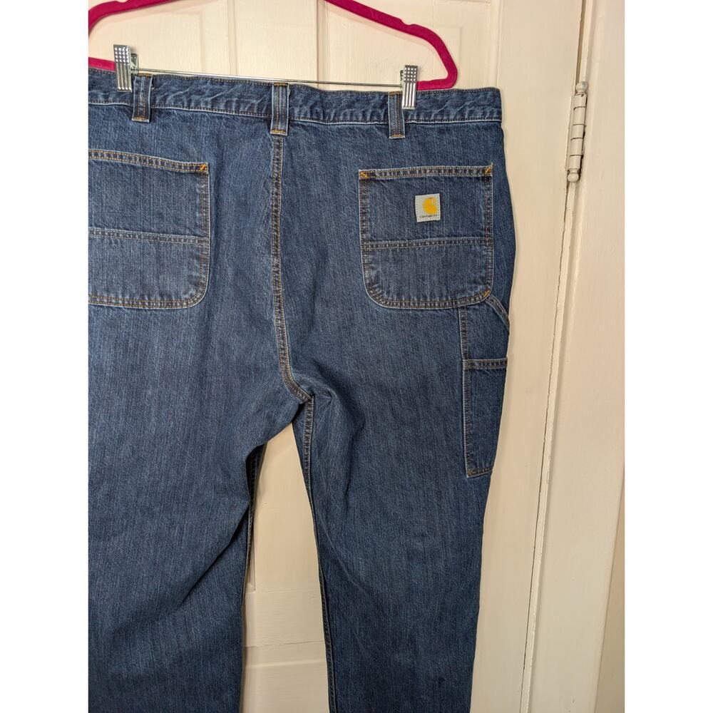 Carhartt Jeans Mens 44x30 Blue Loose Fit Carpenter Utility Denim (947) - Picture 4 of 8